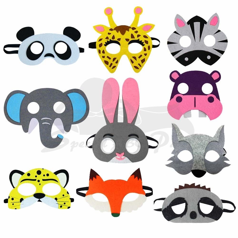 5pcs Animal Felt Masks Party Favors Animal Masks Kid Animal Masks for Party