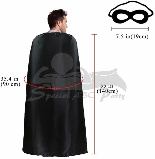 Superhero Cape for Adult with Mask Men Women Super Hero Party – Special ABC  Party – Party Items, Child Gifts