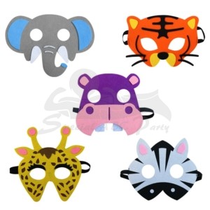 10 Assorted Felt Jungle Animal Masks for Kids Toddler Boys Girls Woodland  Costume Zoo Party Favors – Special ABC Party – Party Items, Child Gifts